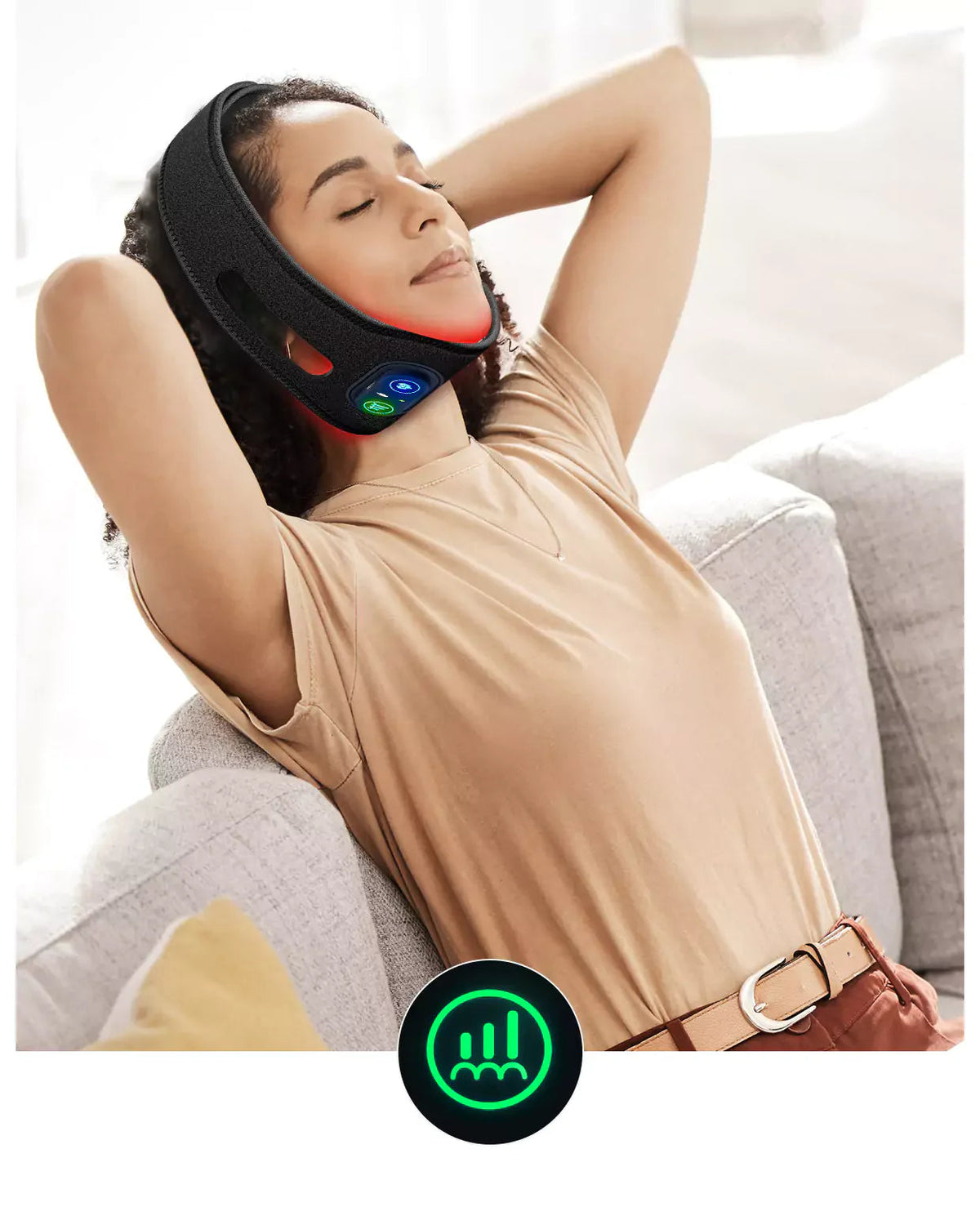 Red Light Therapy Belt | Portable Jaw Sculpting Device for Double Chin Reduction