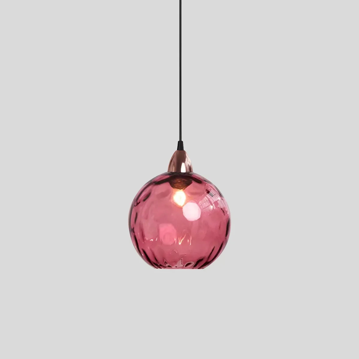 Spherical Glass Ceiling Fixture E26 Socket 8-Inch Gray Shade for Dining Areas Bedrooms Kitchens Adjustable Cord Ambient Fixture