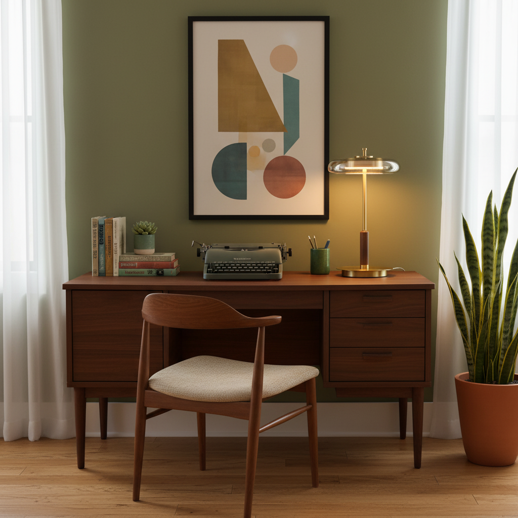 Amber Glass Bedside Lamp with Brass Base 8.6 in Diameter Warm Glow 7W LED Lighting Nightstand Accent for Bedroom Office Contemporary Decorat