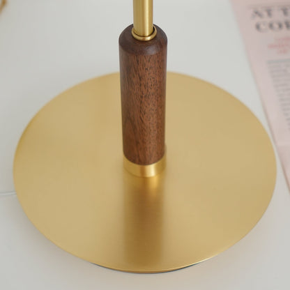 Amber Glass Bedside Lamp with Brass Base 8.6 in Diameter Warm Glow 7W LED Lighting Nightstand Accent for Bedroom Office Contemporary Decorat