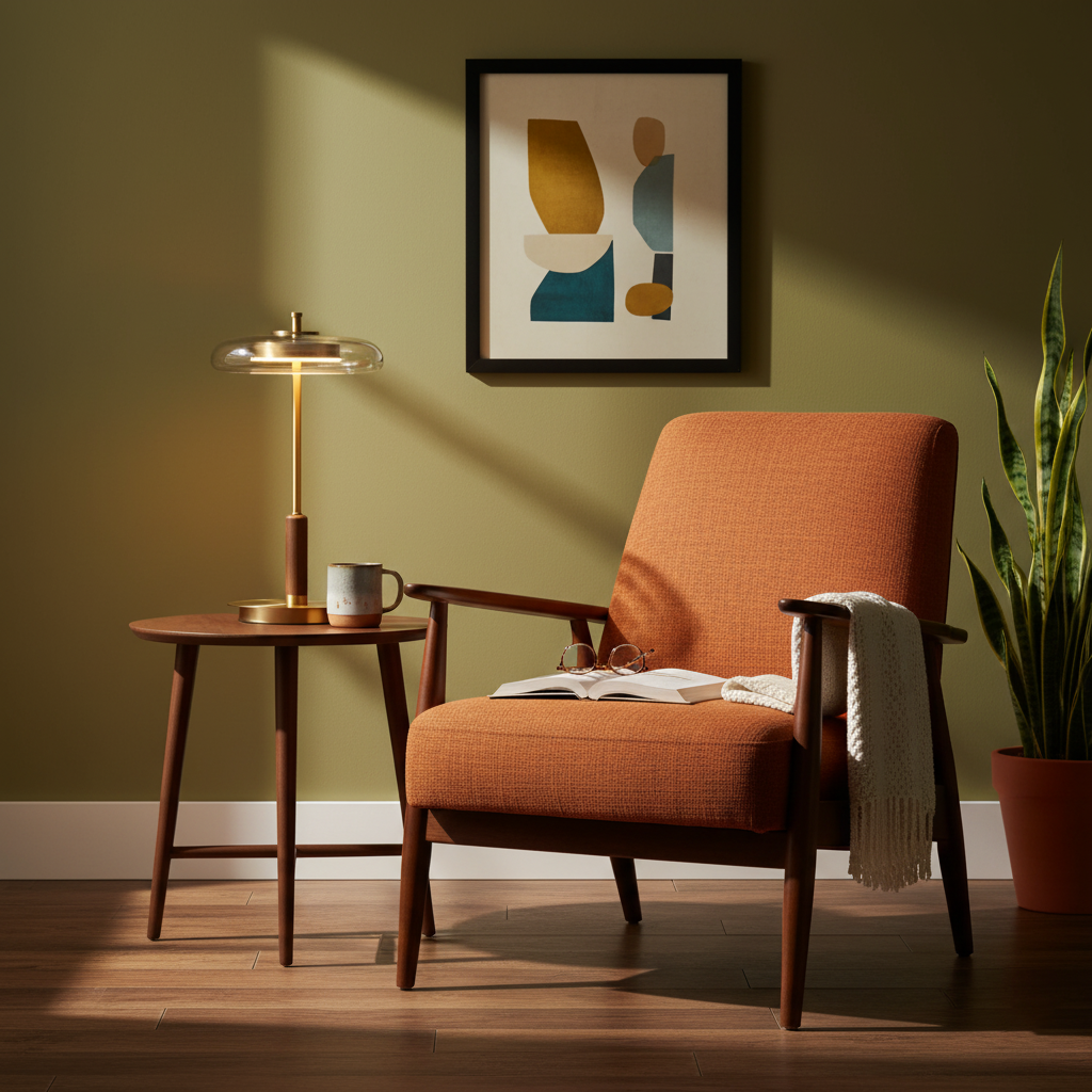 Amber Glass Bedside Lamp with Brass Base 8.6 in Diameter Warm Glow 7W LED Lighting Nightstand Accent for Bedroom Office Contemporary Decorat