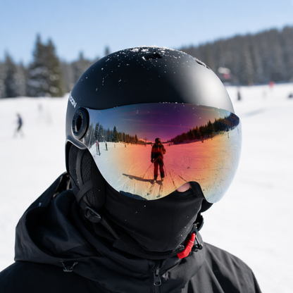 Winter Snow Helmet with Removable Visor for Skiing Snowboarding Mountain Sports Adjustable Head Protection Breathable Padded Lightweight Out