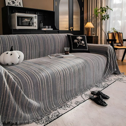 Regal Sofa Cover - Ultra-Soft Chenille, Timeless Stripes