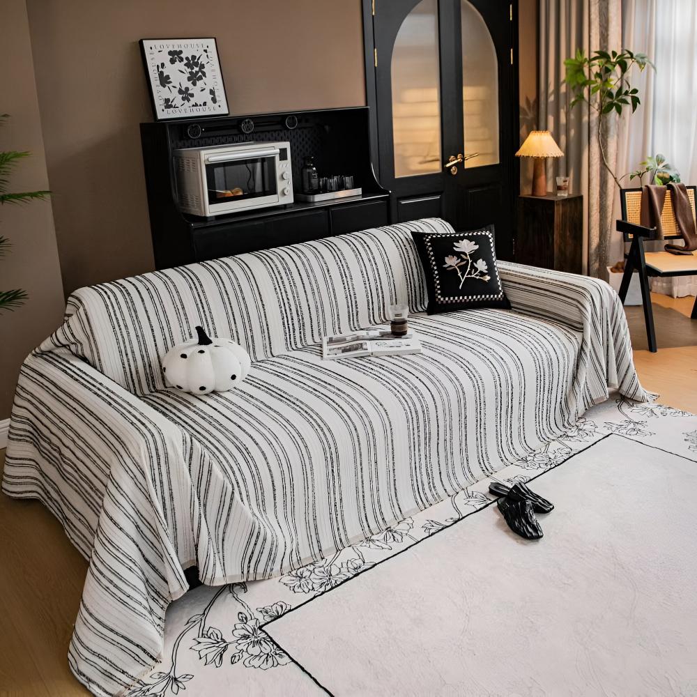 Regal Sofa Cover - Ultra-Soft Chenille, Timeless Stripes