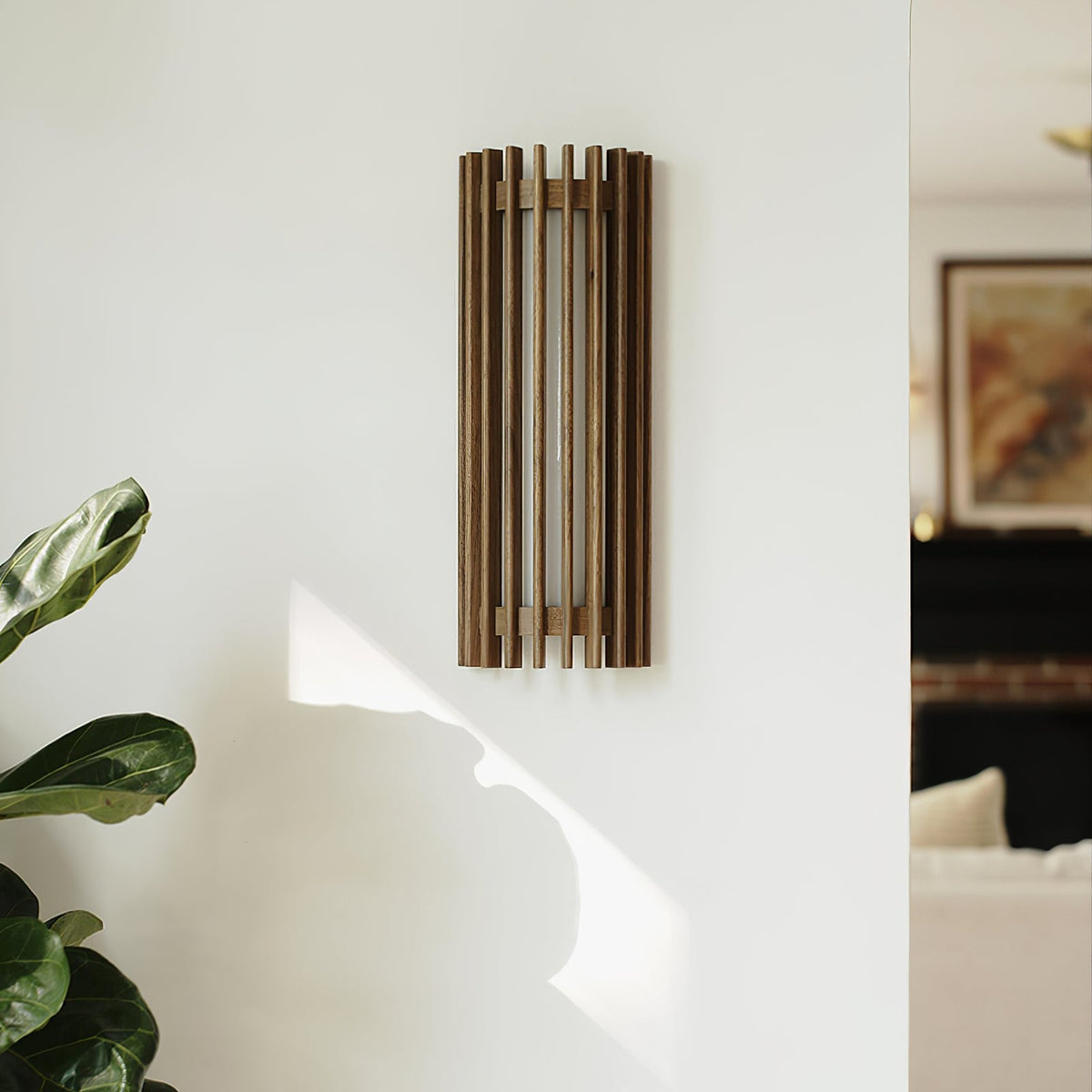 Hardwired Sconce with Wood Grain and Acrylic Shade – 10W LED for Bedrooms, Hallways & Living Areas