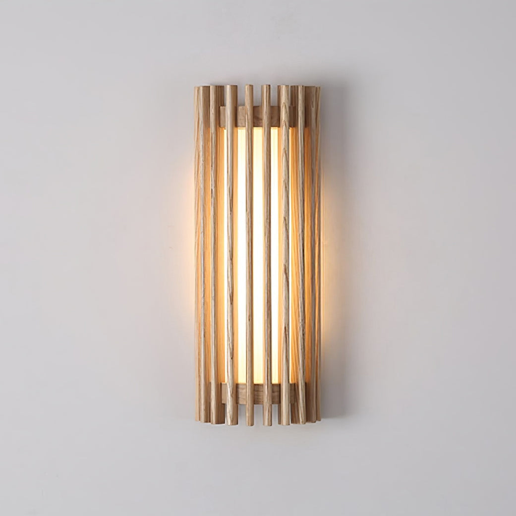 Hardwired Sconce with Wood Grain and Acrylic Shade – 10W LED for Bedrooms, Hallways & Living Areas