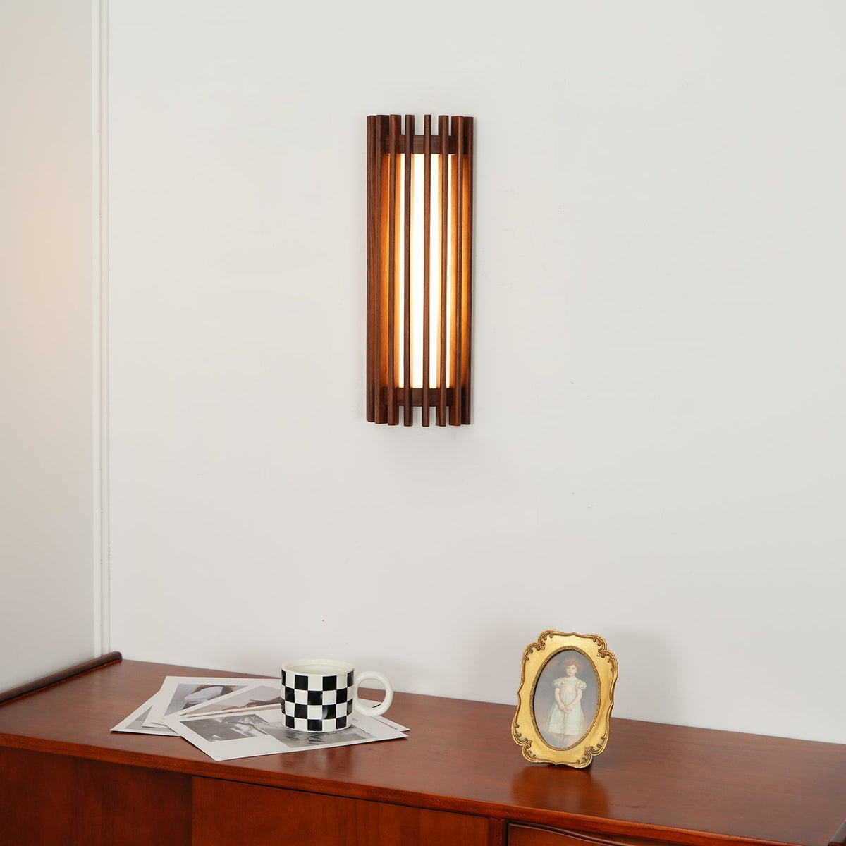 Hardwired Sconce with Wood Grain and Acrylic Shade – 10W LED for Bedrooms, Hallways & Living Areas