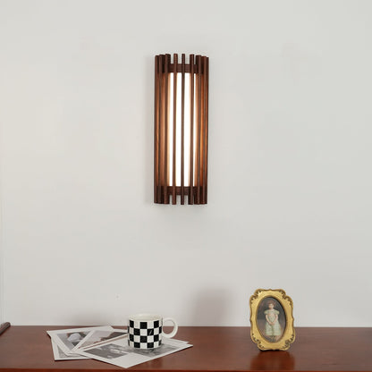 Hardwired Sconce with Wood Grain and Acrylic Shade – 10W LED for Bedrooms, Hallways & Living Areas