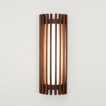 Hardwired Sconce with Wood Grain and Acrylic Shade – 10W LED for Bedrooms, Hallways & Living Areas