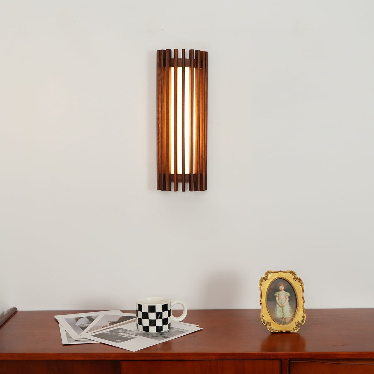 Hardwired Sconce with Wood Grain and Acrylic Shade – 10W LED for Bedrooms, Hallways & Living Areas
