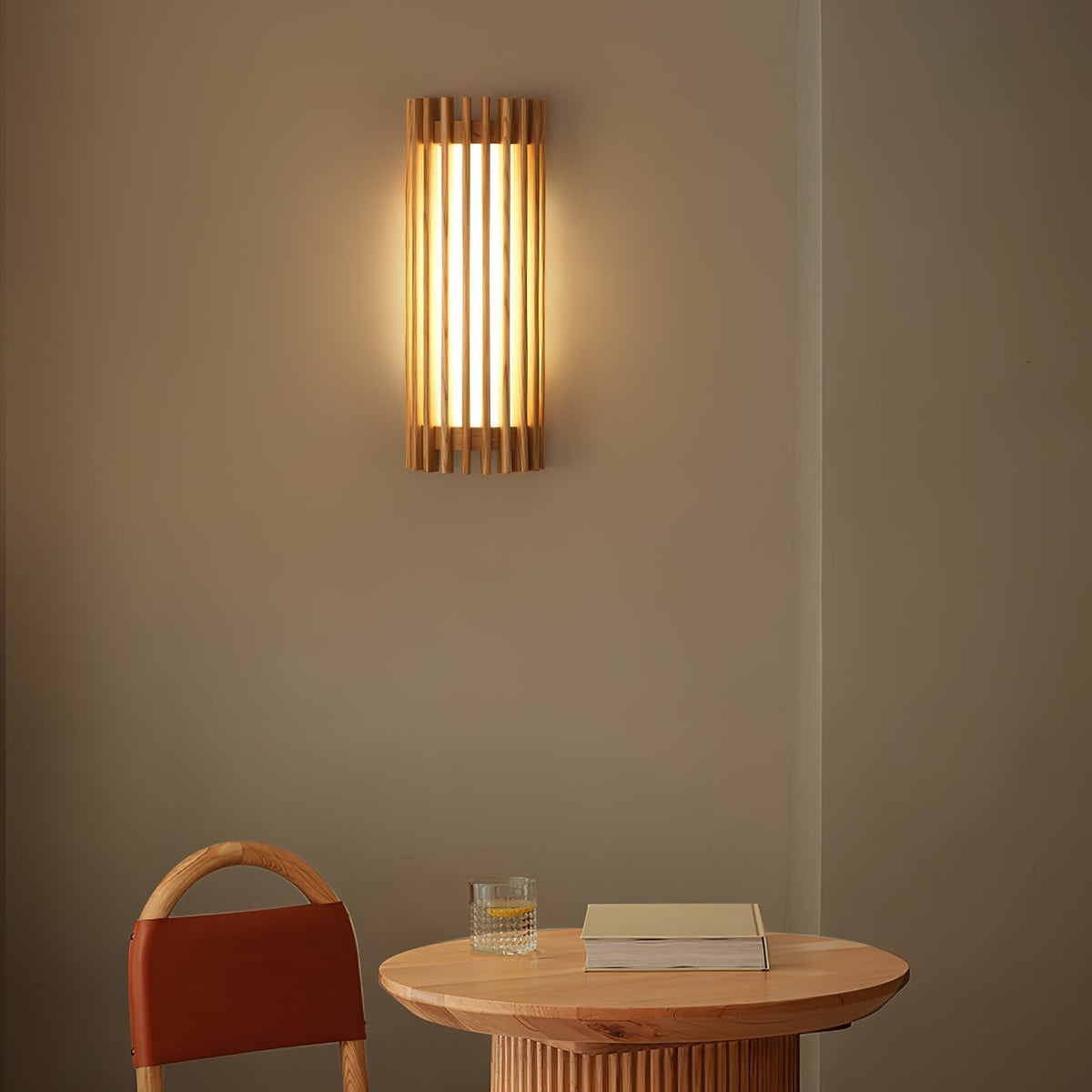 Hardwired Wood Wall Sconce with Acrylic Shade for Living Room, Bedroom & Dining Room – Modern Indoor Lighting Fixture