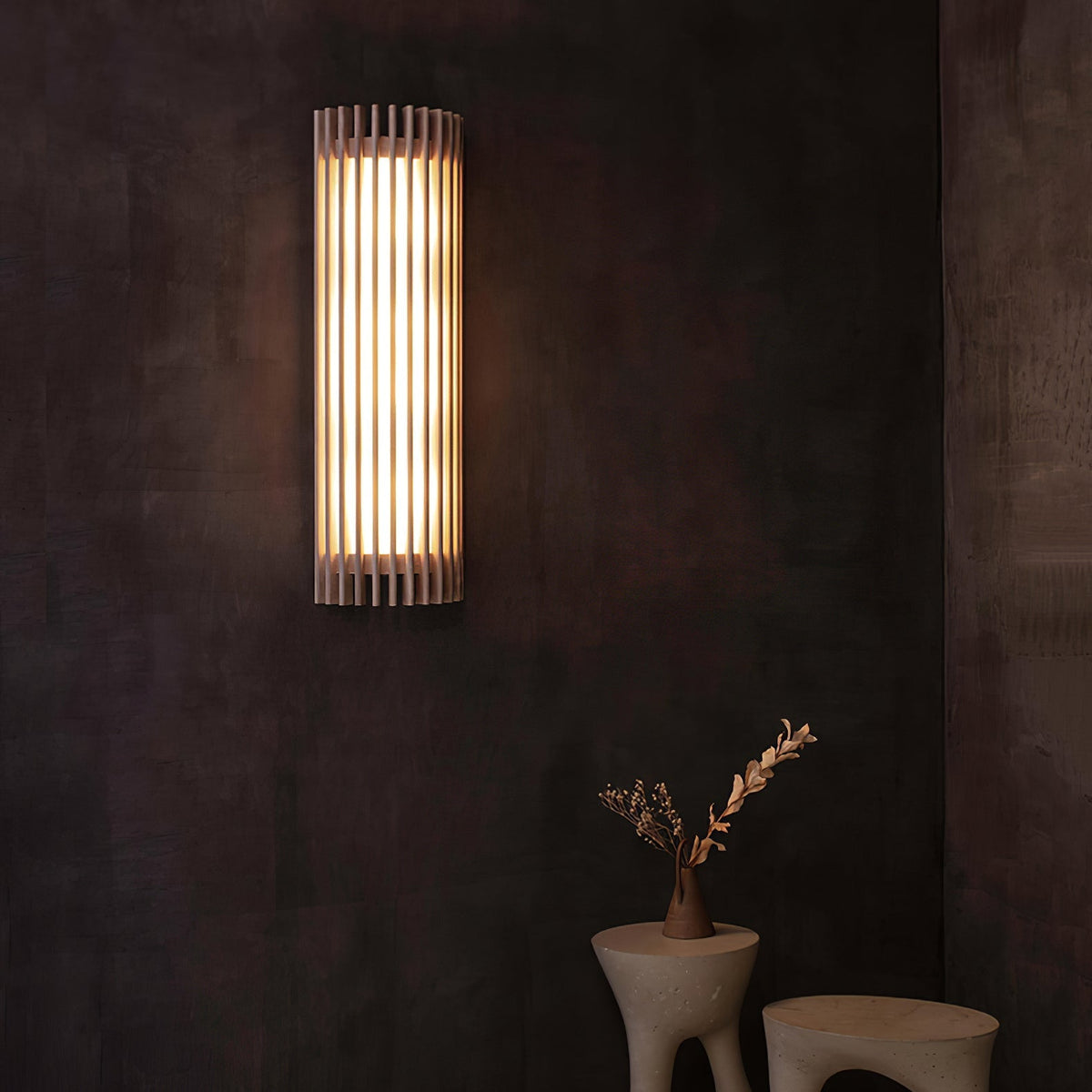 Hardwired Sconce with Wood Grain and Acrylic Shade – 10W LED for Bedrooms, Hallways & Living Areas