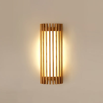 Hardwired Sconce with Wood Grain and Acrylic Shade – 10W LED for Bedrooms, Hallways & Living Areas