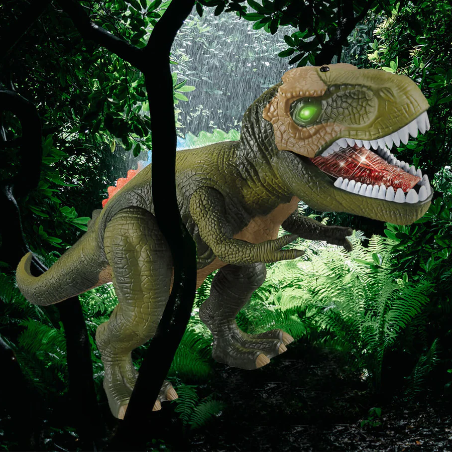 RC Walking T-Rex Dinosaur Toy with Glowing LED Lights & Roaring Sound Effects for Kids | Remote Control Prehistoric Action Figure
