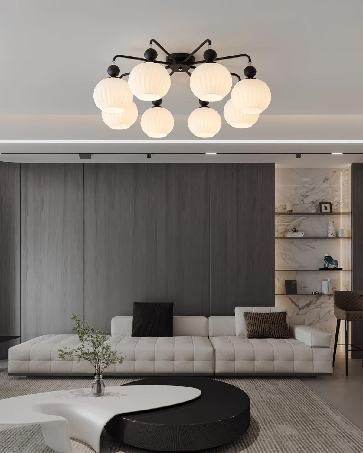 Multi-Head Glass Pendant Light Green Pumpkin Shade for Dining Room Living Space Kitchen Island Overhead Fixture Dimmable E26 Modern Chandeli
