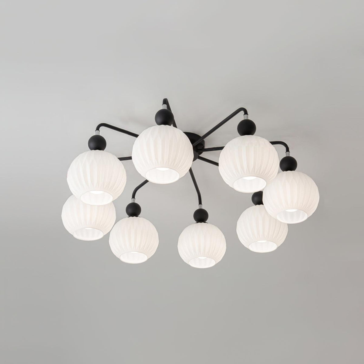 Multi-Head Glass Pendant Light Green Pumpkin Shade for Dining Room Living Space Kitchen Island Overhead Fixture Dimmable E26 Modern Chandeli