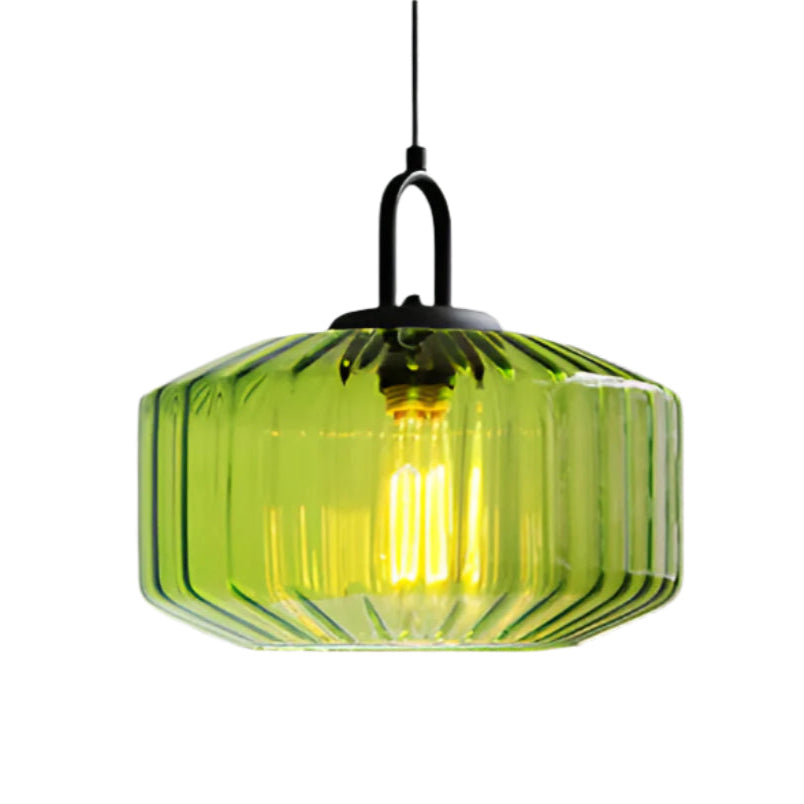 Stained Glass Drop Ceiling Fixture 11 Inch Shade E27 Socket Adjustable Height Soft Glow Over Island Table Bedside Versatile Accent for Conte
