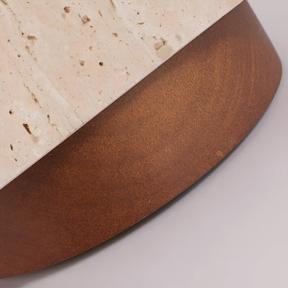 Flush Mount Stone Ceiling Light 4.3 Inch Beige Round Fixture Low Profile Bedroom Hallway Kitchen Entryway Soft Ambient Glow E27 Socket Natur
