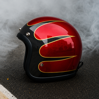 Retro Style | Low Profile Motorcycle Helmet with DOT & ECE Certification | Lightweight Design for Comfort and Safety