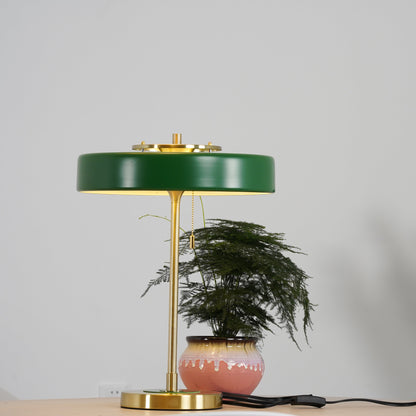 Bedside Reading Lamp with Metal Shade & Acrylic Diffuser for Desk Nightstand Lighting Office Bedroom Study Room Decor Pull Chain Switch Warm