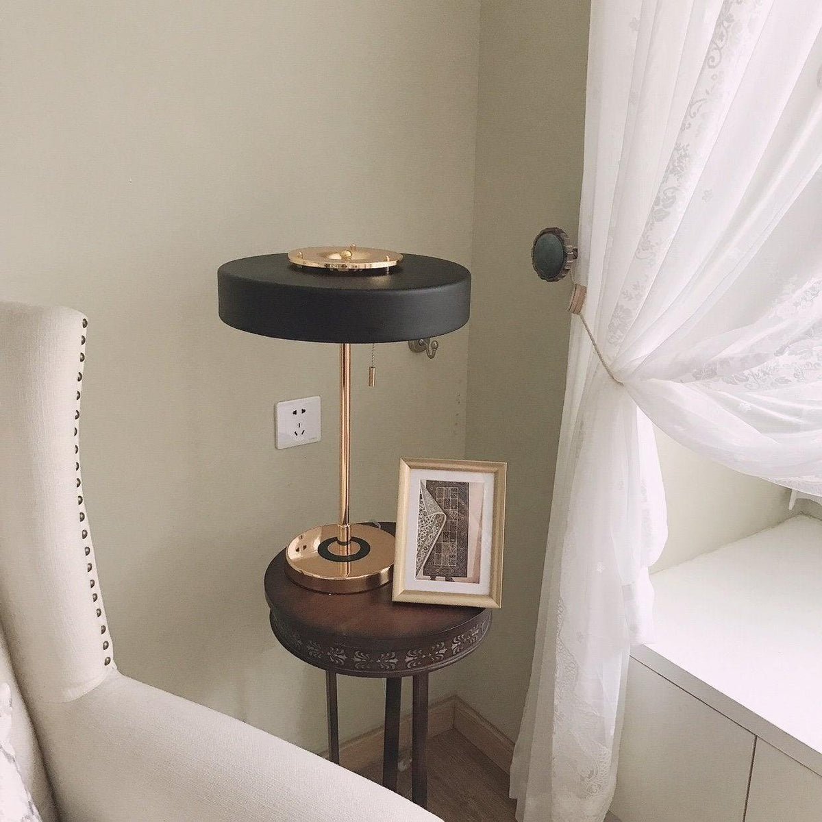Bedside Reading Lamp with Metal Shade & Acrylic Diffuser for Desk Nightstand Lighting Office Bedroom Study Room Decor Pull Chain Switch Warm