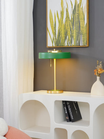 Bedside Reading Lamp with Metal Shade & Acrylic Diffuser for Desk Nightstand Lighting Office Bedroom Study Room Decor Pull Chain Switch Warm