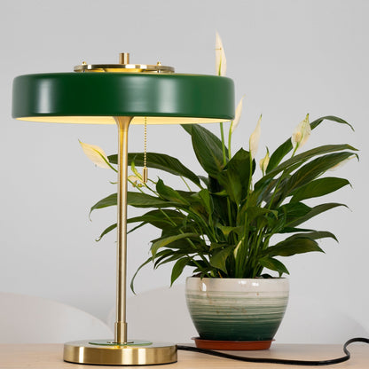 Bedside Reading Lamp with Metal Shade & Acrylic Diffuser for Desk Nightstand Lighting Office Bedroom Study Room Decor Pull Chain Switch Warm