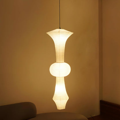 Handcrafted Paper Lantern Ceiling Light White Drum Shade Hanging Fixture E26 E27 Socket Bedroom Living Room Dining Room Ambient Glow Modern