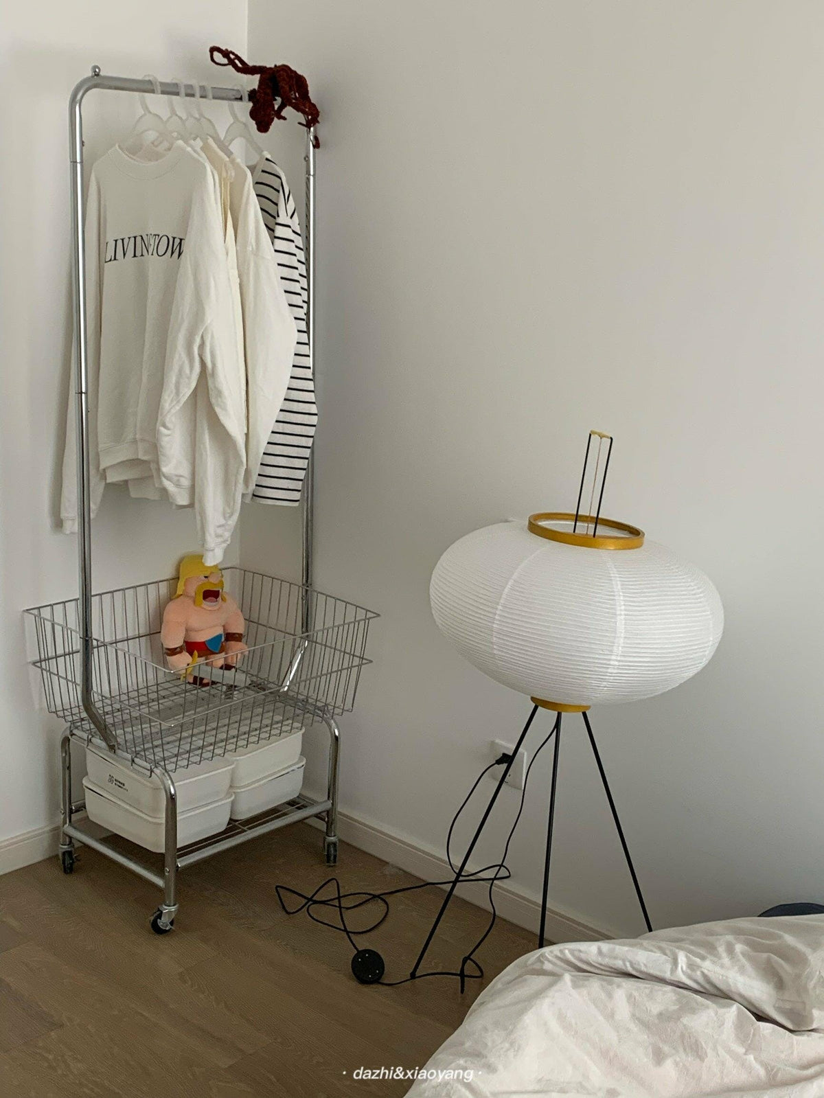 Japanese-Inspired Paper Floor Lamp White Mulberry Shade Tall Standing Light for Living Room Bedroom Reading Nook Sculptural Accent