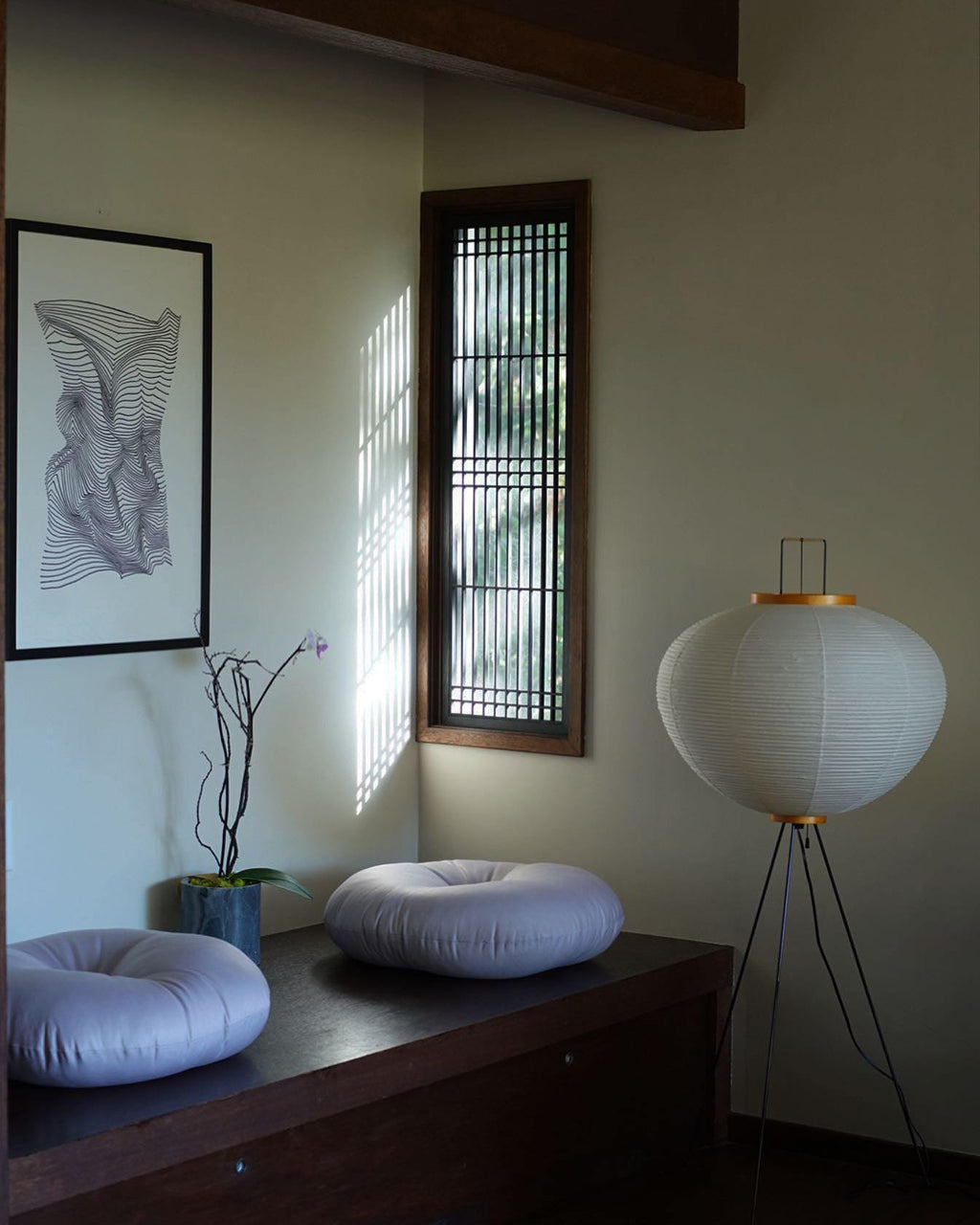 Japanese-Inspired Paper Floor Lamp White Mulberry Shade Tall Standing Light for Living Room Bedroom Reading Nook Sculptural Accent