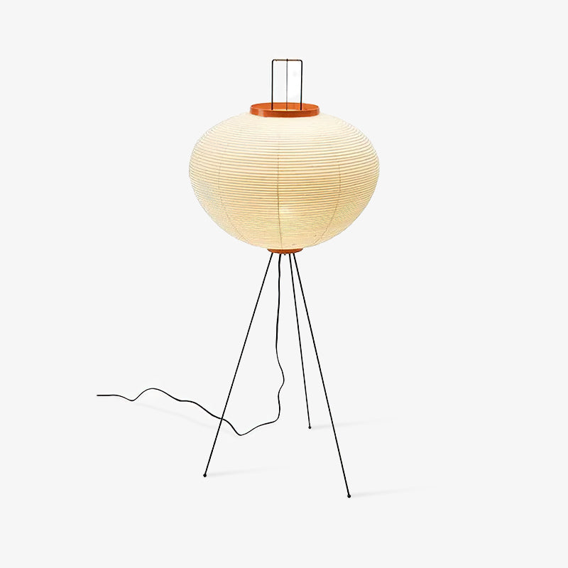 Japanese-Inspired Paper Floor Lamp White Mulberry Shade Tall Standing Light for Living Room Bedroom Reading Nook Sculptural Accent