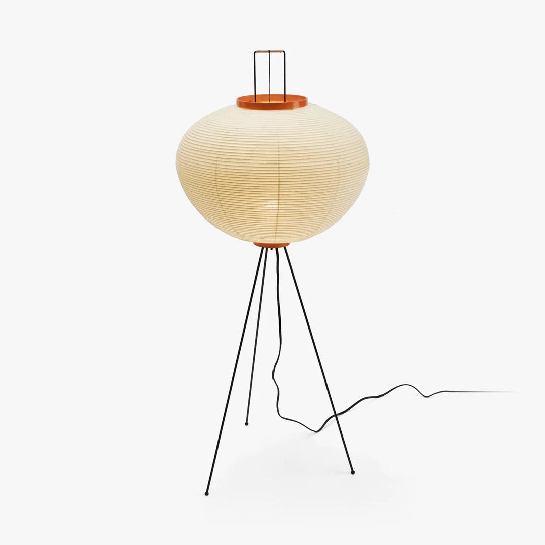 Japanese-Inspired Paper Floor Lamp White Mulberry Shade Tall Standing Light for Living Room Bedroom Reading Nook Sculptural Accent