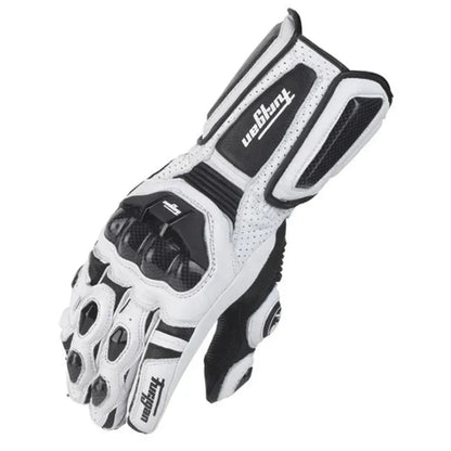 Gloves for Motorcyclists, Leather Motorcycle Gloves with Carbon Fiber Knuckles, Waterproof Touchscreen Riding Gloves