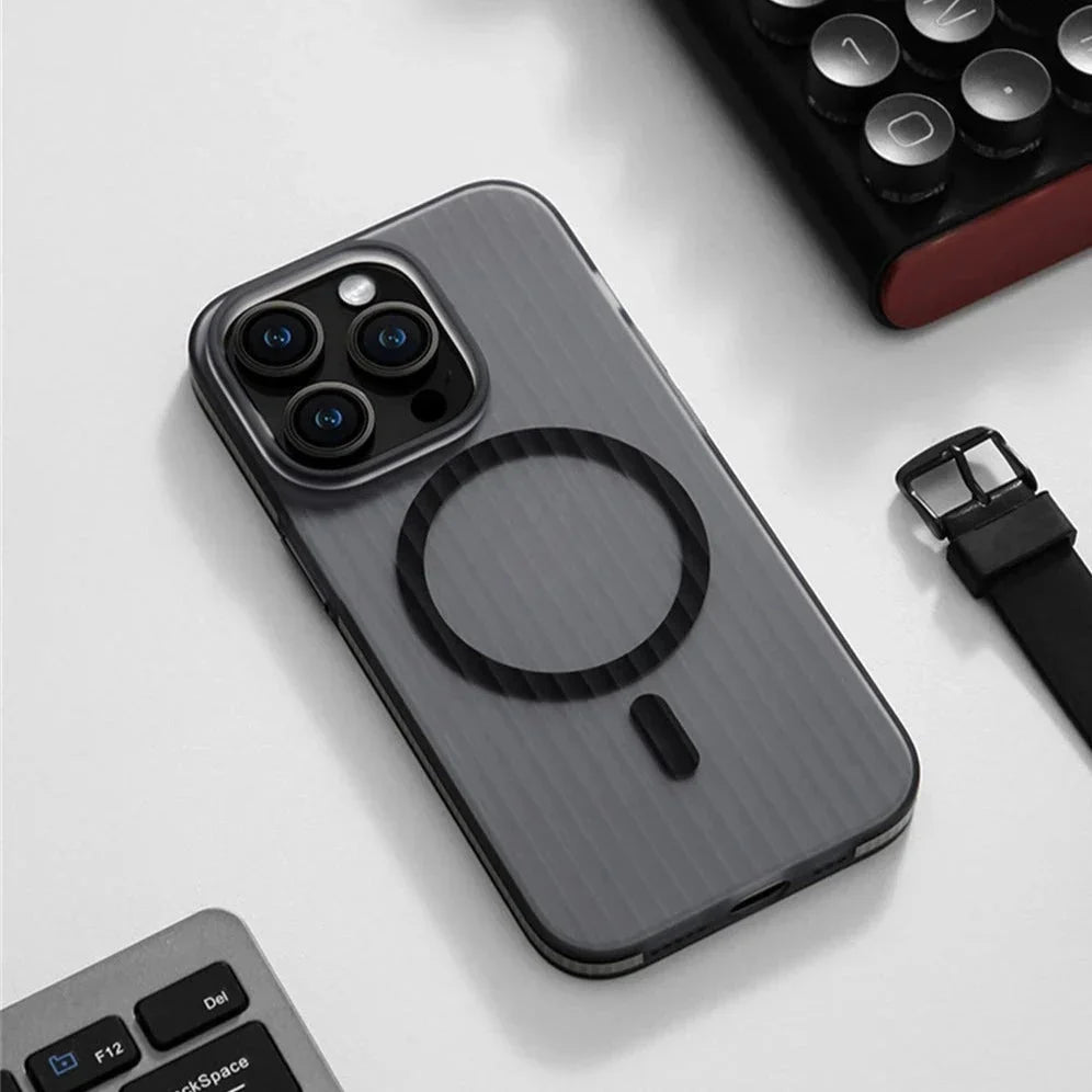 Textured Anti-Slip Phone Case for iPhone 12 through 17 Series – Shock-Absorbing TPU Protection with Ridged Sides & Raised Edges for Screen