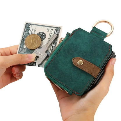 Foldable Phone Wallet Case with Zipper Pouch & Card Slots for Motorola Razr 2023-2026 Models – Protective PU Leather Cover with Magnetic