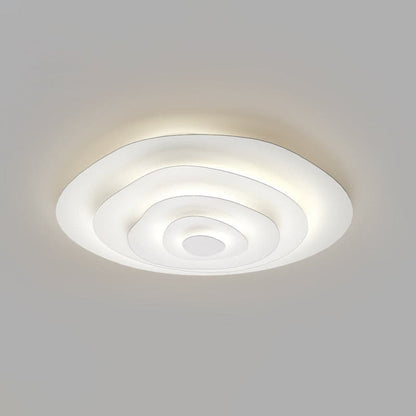 LED Flush Mount Ceiling Light 18.5 in White Metal Panel for Living Room Bedroom Dining Room Modern Low Profile Fixture Integrated Lighting