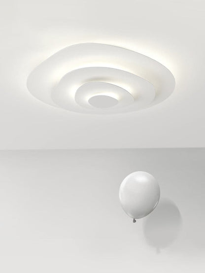 LED Flush Mount Ceiling Light 18.5 in White Metal Panel for Living Room Bedroom Dining Room Modern Low Profile Fixture Integrated Lighting