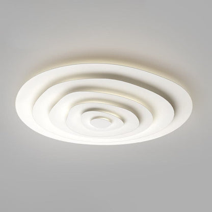 LED Flush Mount Ceiling Light 18.5 in White Metal Panel for Living Room Bedroom Dining Room Modern Low Profile Fixture Integrated Lighting