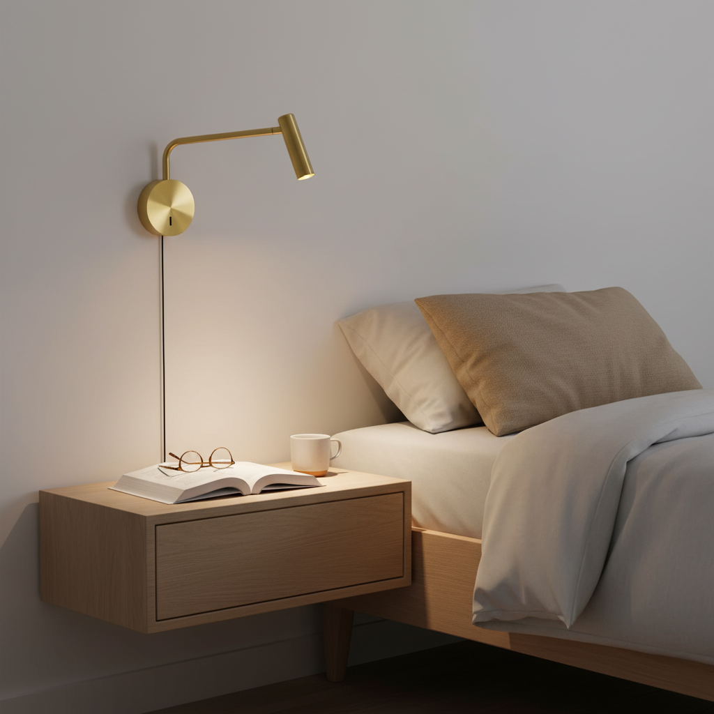 Pivoting Arm LED Reading Light Metal Wall Sconce Bedside Task Lamp Modern 9.4 in Contemporary Fixture for Bedroom Hallway US Adjustable