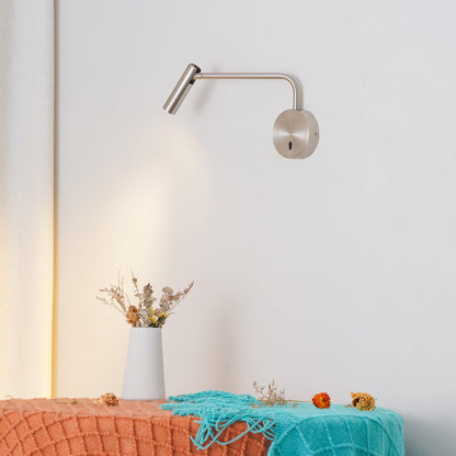 Pivoting Arm LED Reading Light Metal Wall Sconce Bedside Task Lamp Modern 9.4 in Contemporary Fixture for Bedroom Hallway US Adjustable