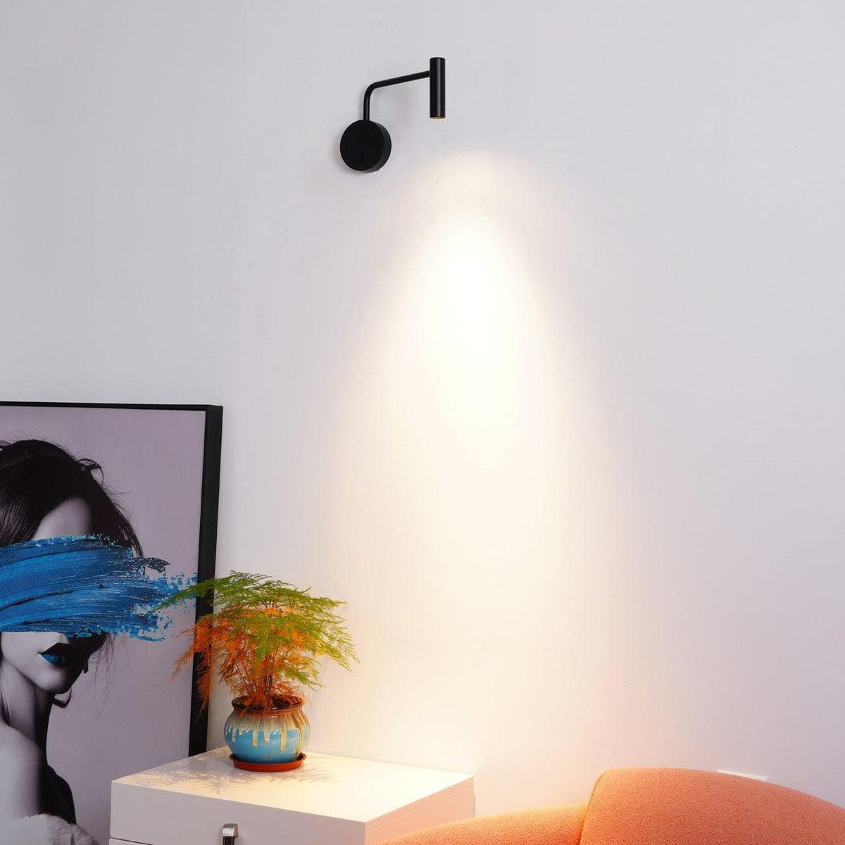 Pivoting Arm LED Reading Light Metal Wall Sconce Bedside Task Lamp Modern 9.4 in Contemporary Fixture for Bedroom Hallway US Adjustable