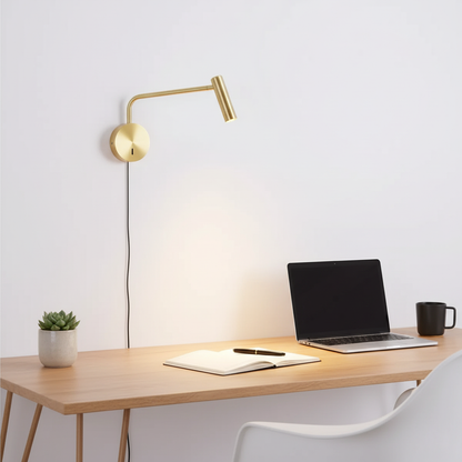 Pivoting Arm LED Reading Light Metal Wall Sconce Bedside Task Lamp Modern 9.4 in Contemporary Fixture for Bedroom Hallway US Adjustable