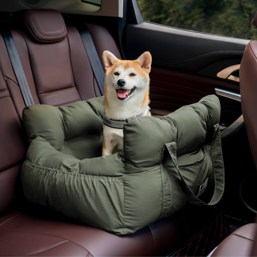 Dog Car Seat, Dog Bed for Car Travel with Safety Straps and Tether, Dog Booster Seat with Washable Cover