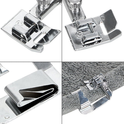 Metal Rolled Hem Foot Set for Sewing Machines – 3 Sizes 0.5", 0.7", 1.0" – Universal Attachment for Clean Edge Finishes on Clothing Curtains