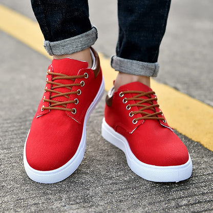 Canvas Sneakers for Men with Platform Sole – Casual Lace-Up Shoes for Work, Weekends & Everyday Wear