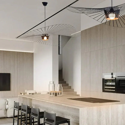 Oversized Drop Ceiling Fixture with Adjustable 59 in Cable for Open-Concept Kitchens & Dining Areas | Wide Sculptural Shade | E27 Socket | M