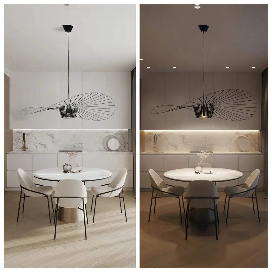 Sculptural Suspended Fixture with Adjustable Drop 59 in Diameter for Dining Tables & Open Floor Plans Kitchen Islands Modern Statement Overh