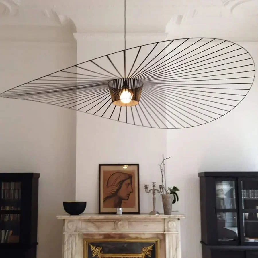 Oversized Drop Ceiling Fixture with Adjustable 59 in Cable for Open-Concept Kitchens & Dining Areas | Wide Sculptural Shade | E27 Socket | M