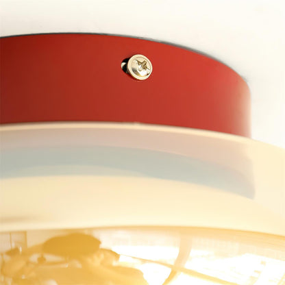 Glass Flush Mount Ceiling Light with Metal Frame – Ambient LED Fixture for Bedroom, Living Room & Kitchen – 3 Color Temperatures