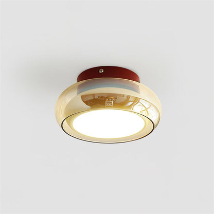 12W LED Flush Mount Ceiling Light with Glass Acrylic Diffuser for Bedrooms Living Rooms Dining Rooms Three Color Modes 54-108 sq ft Coverage